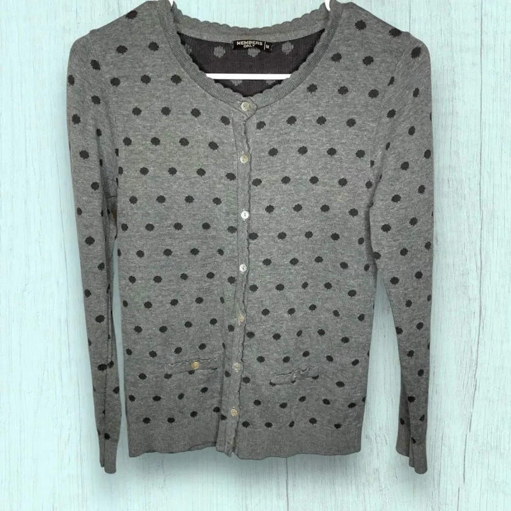 Members Only | Vintage Polka Dot Cardigan  | Medium